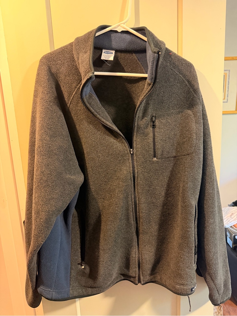 Old Navy Men's Charcoal Gray Full-Zip Fleece Jacket